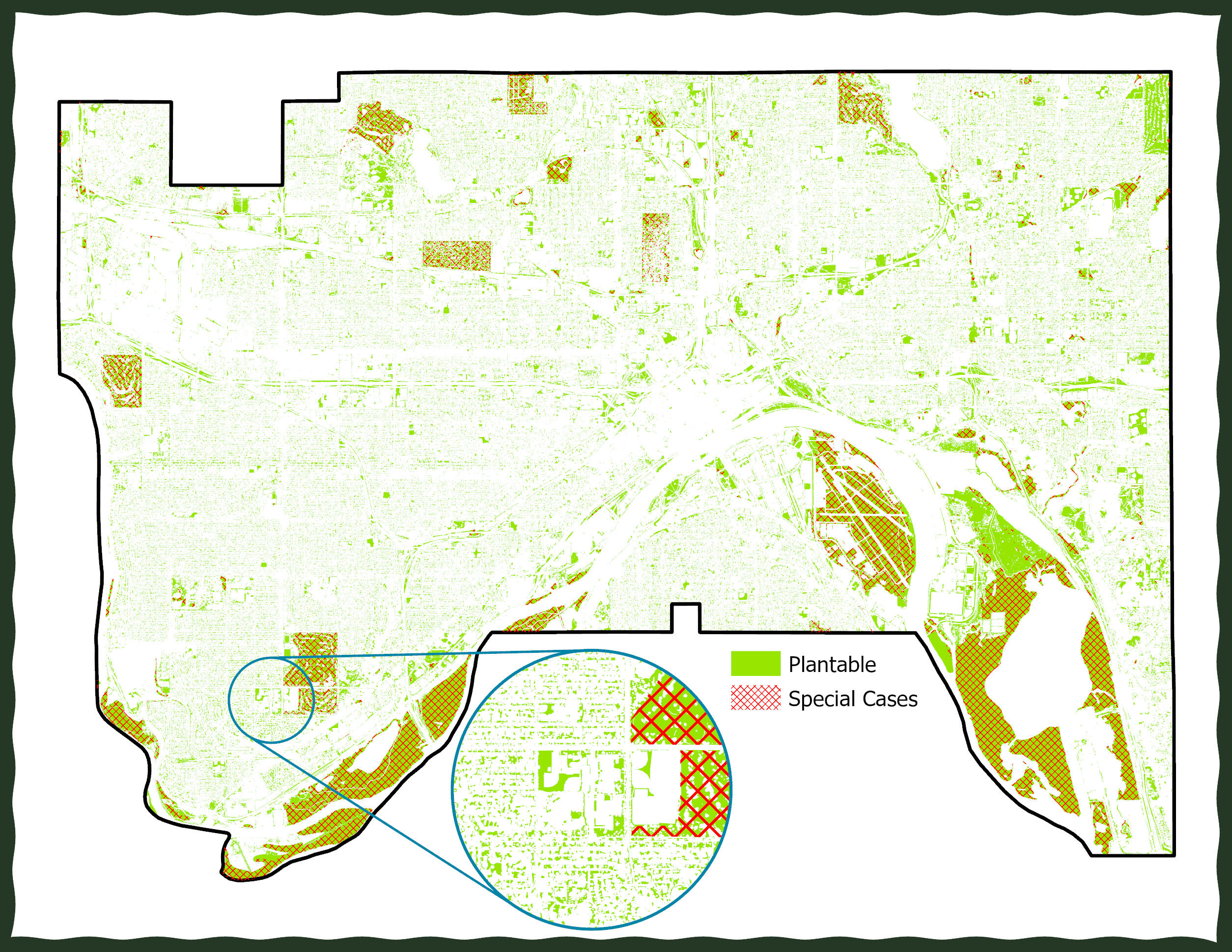 **30 feet** (traffic signals) and **15 feet** (street lights).